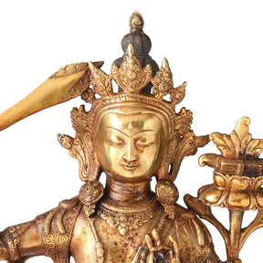 Gilded Bronze Statue Of Manjushri