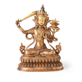 Gilded Bronze Statue Of Manjushri