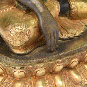 Gilt Bronze Buddha Statue - Bhumisparsha Mudra