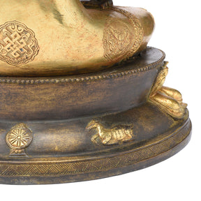 Gilt Bronze Buddha Statue - Bhumisparsha Mudra