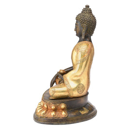 Gilt Bronze Buddha Statue - Bhumisparsha Mudra