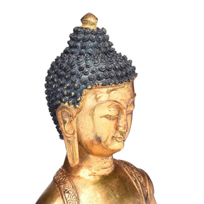 Gilded Statue Of Buddha - Dhyana Mudra Pose