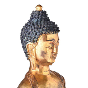 Gilded Bronze Buddha Statue - Bhumisparsha Mudra