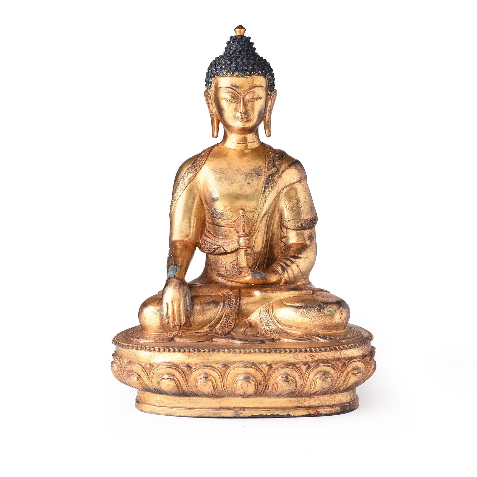 Gilded Bronze Buddha Statue - Bhumisparsha Mudra