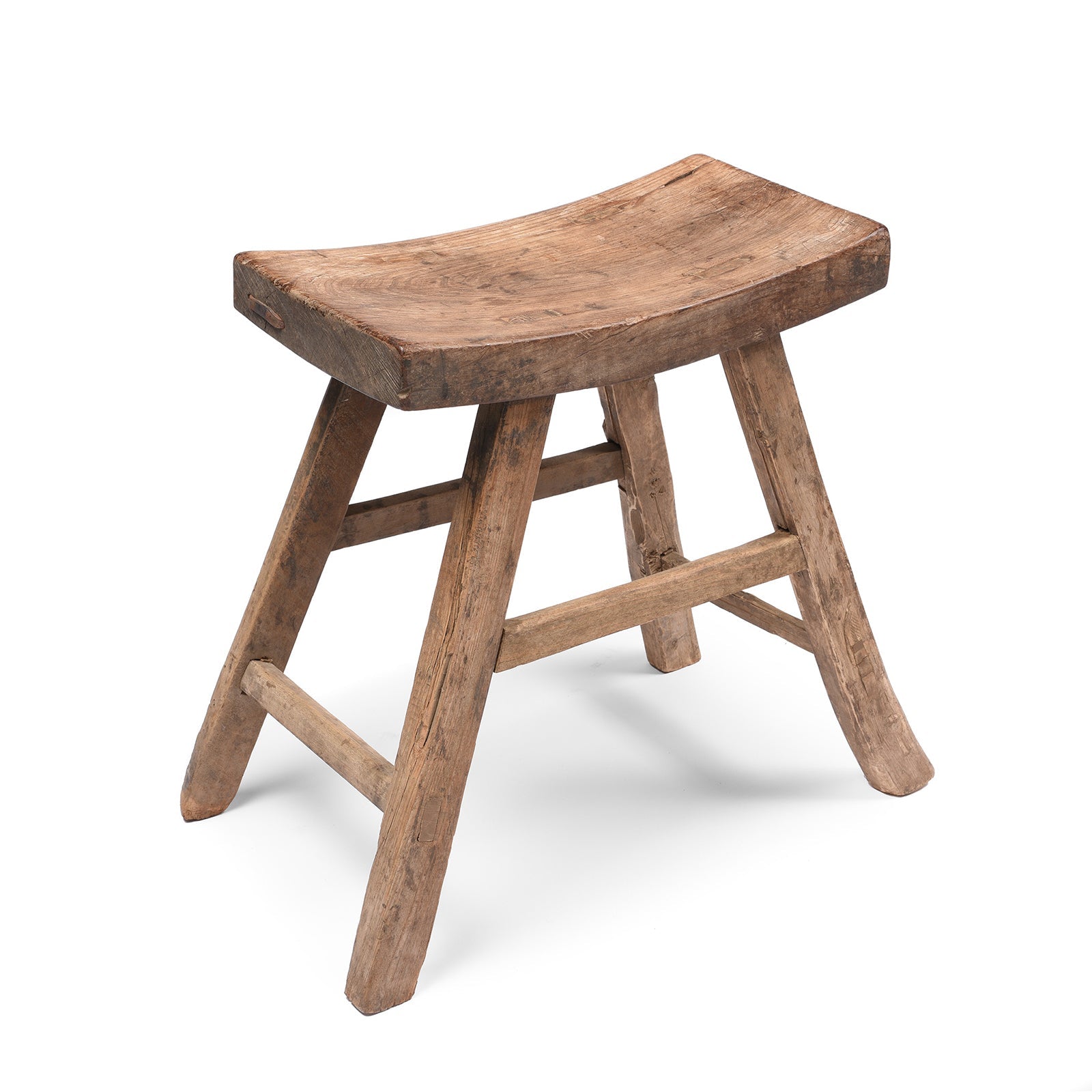 Chinese Elm Saddle Stool From Shanxi - 19thC