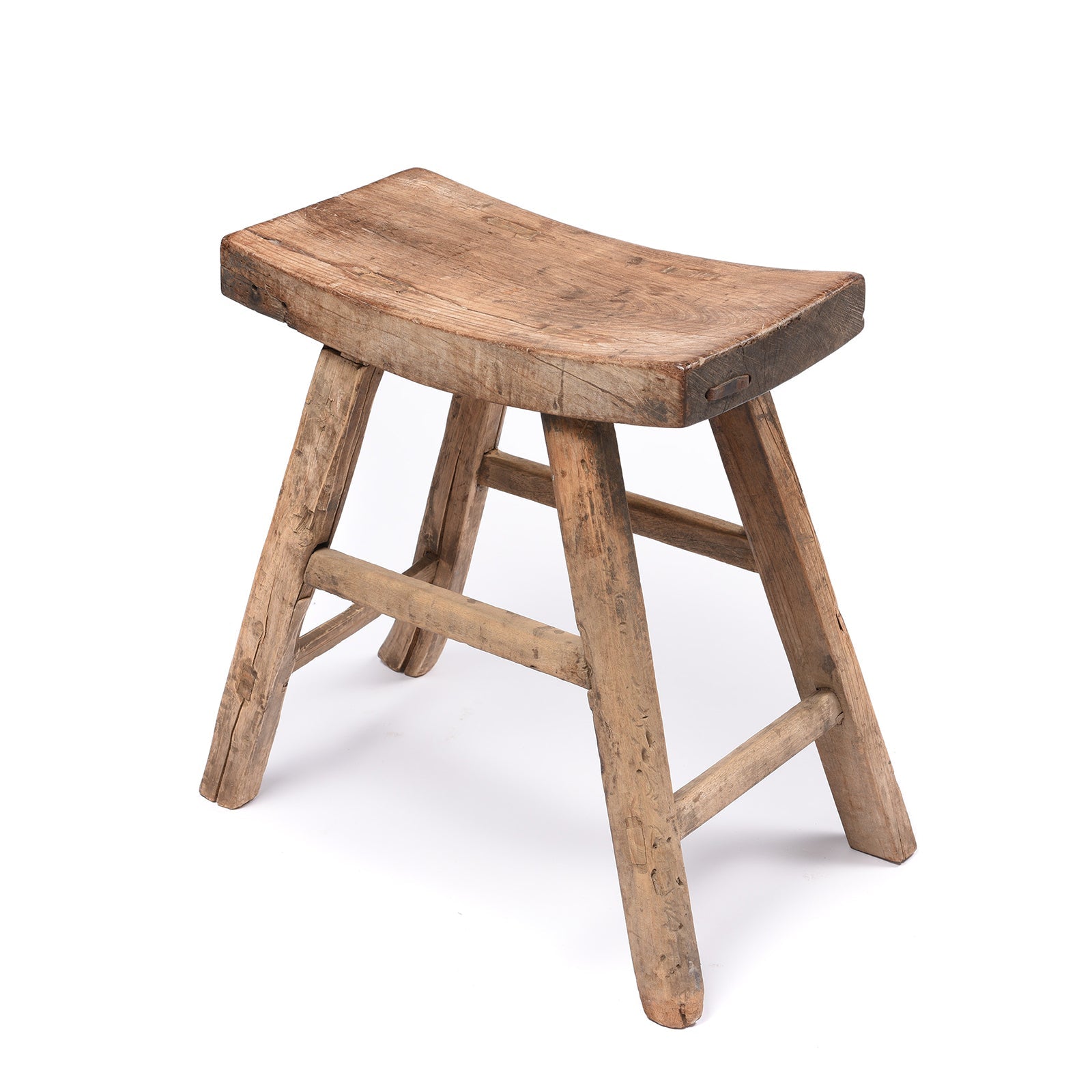 Chinese Elm Saddle Stool From Shanxi - 19thC