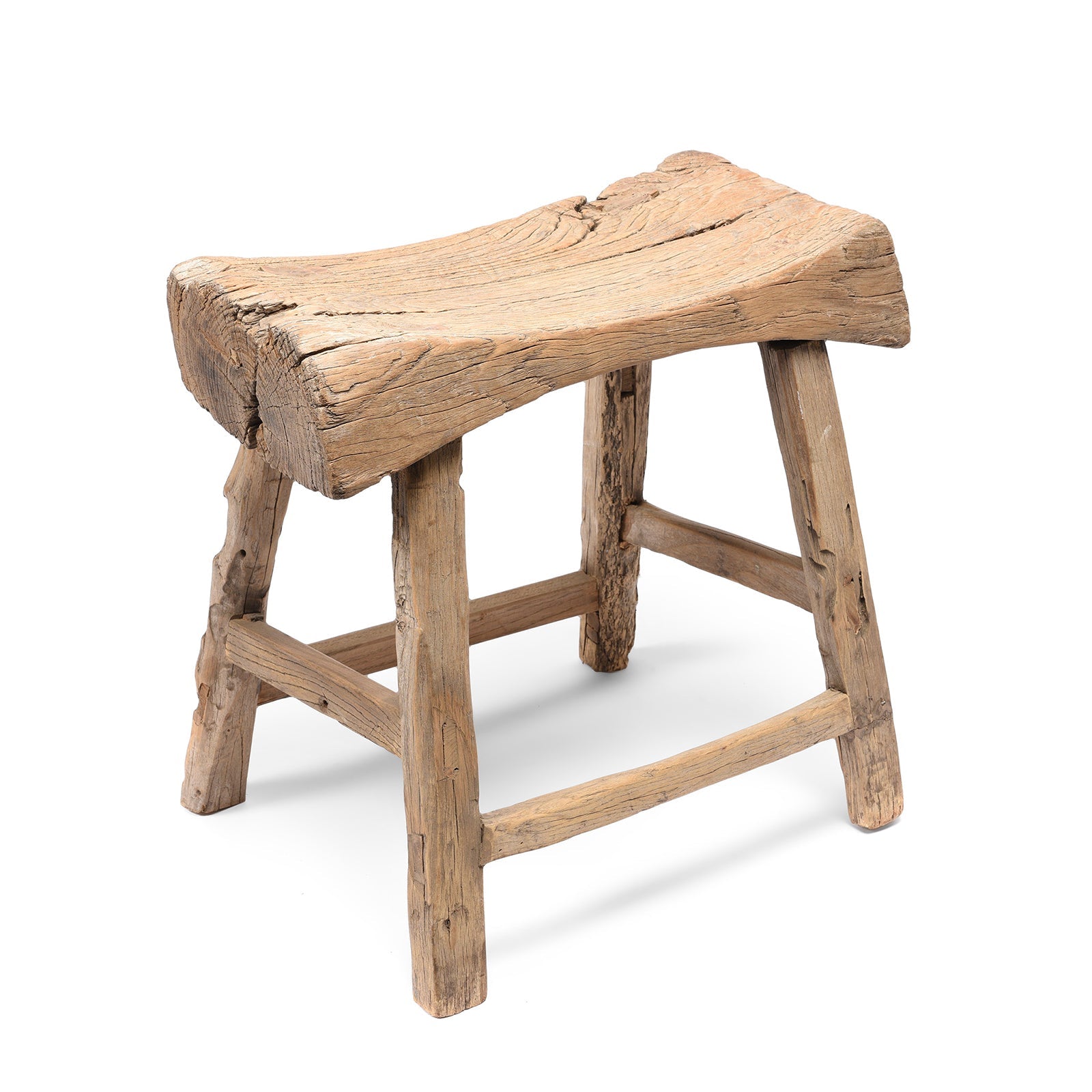 Chinese Elm Saddle Stool From Shanxi - 19thC