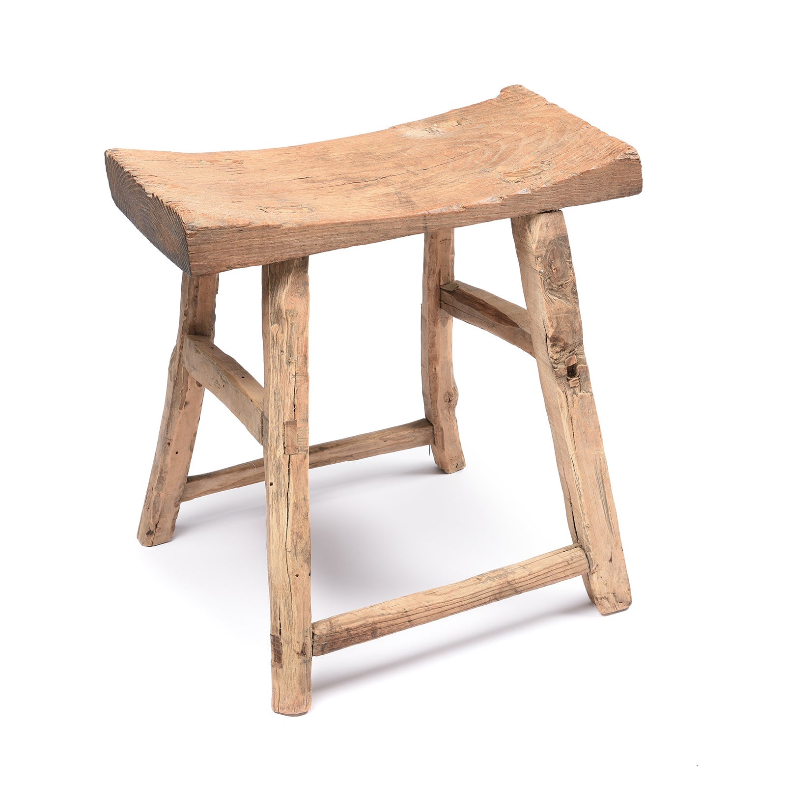 Chinese Elm Saddle Stool From Shanxi - 19thC