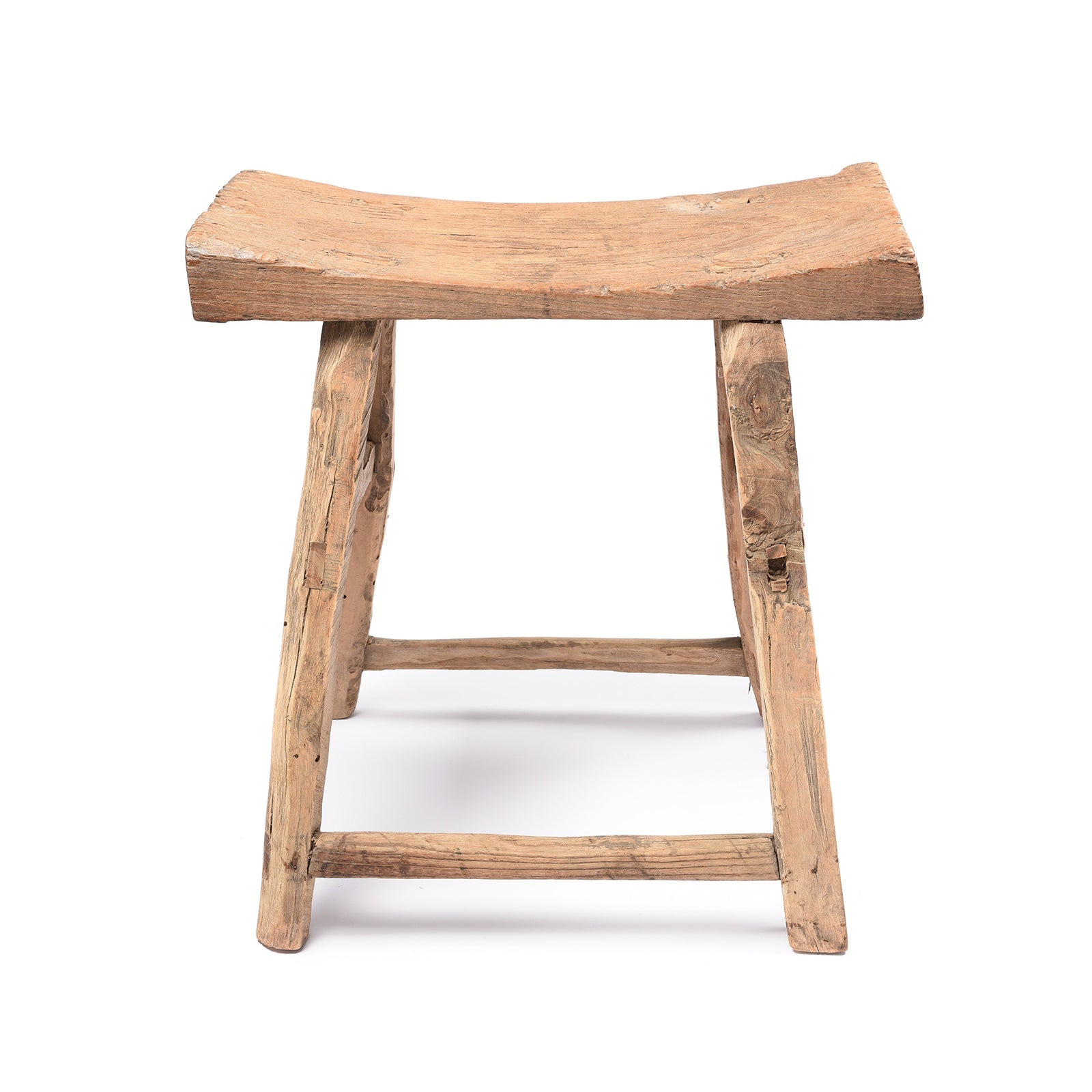 Chinese Elm Saddle Stool From Shanxi - 19thC