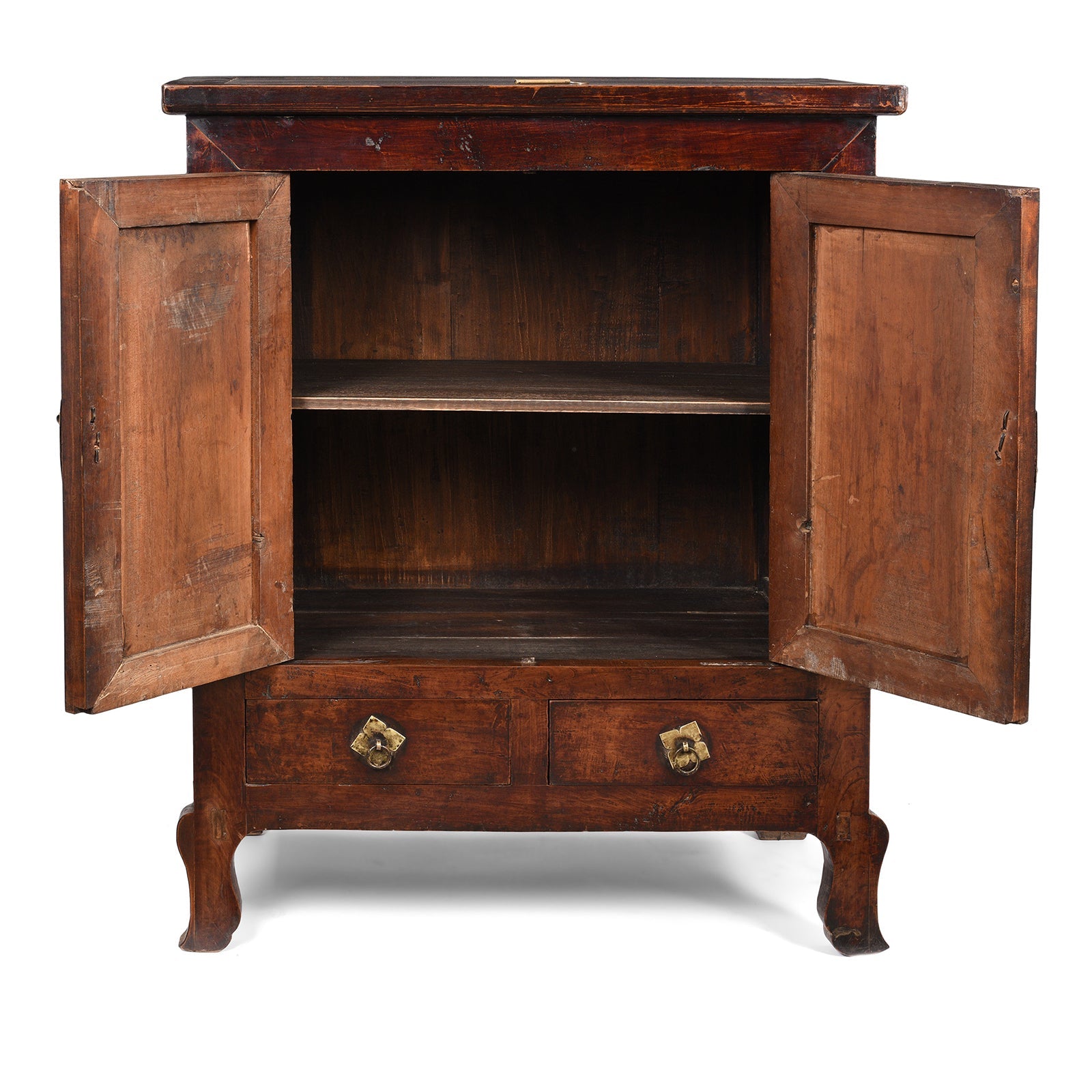 Walnut Chinese Cabinet From Gansu - 19thC