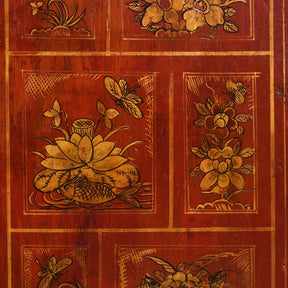 Red Lacquer Chinese Sideboard From Dongbei - Ca 1920