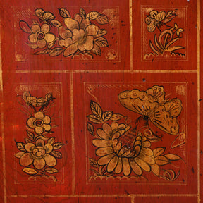 Red Lacquer Chinese Sideboard From Dongbei - Ca 1920