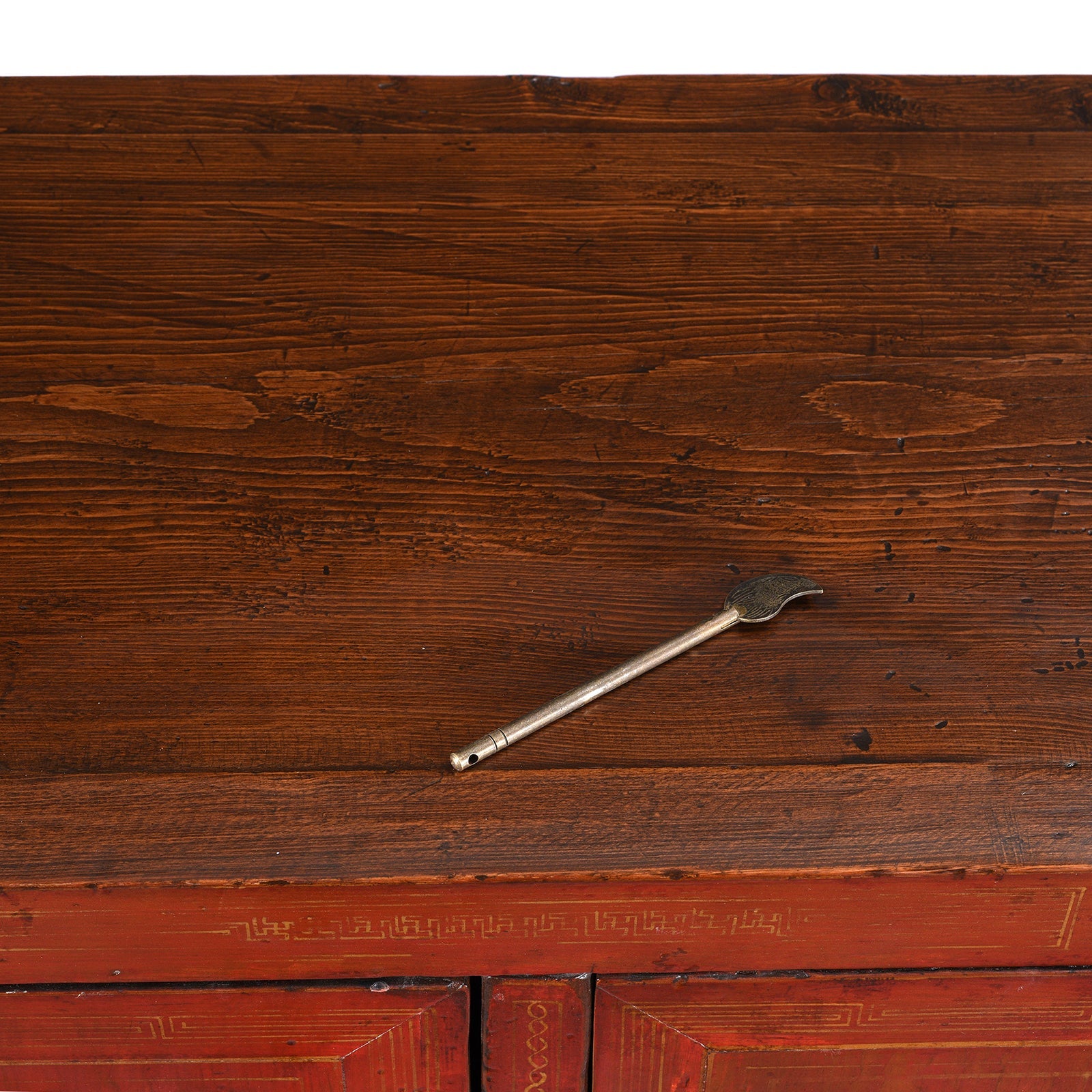 Red Lacquer Chinese Sideboard From Dongbei - Ca 1920