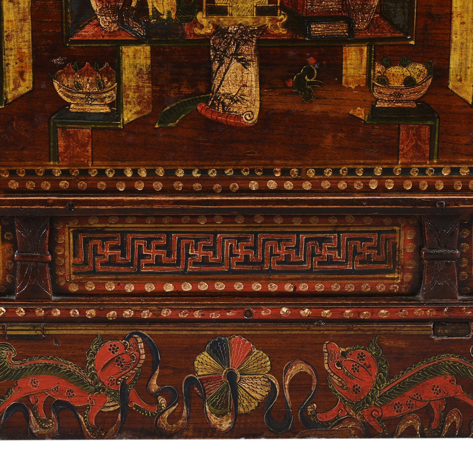 Red Painted Trunk From Shanxi - Ca 1900