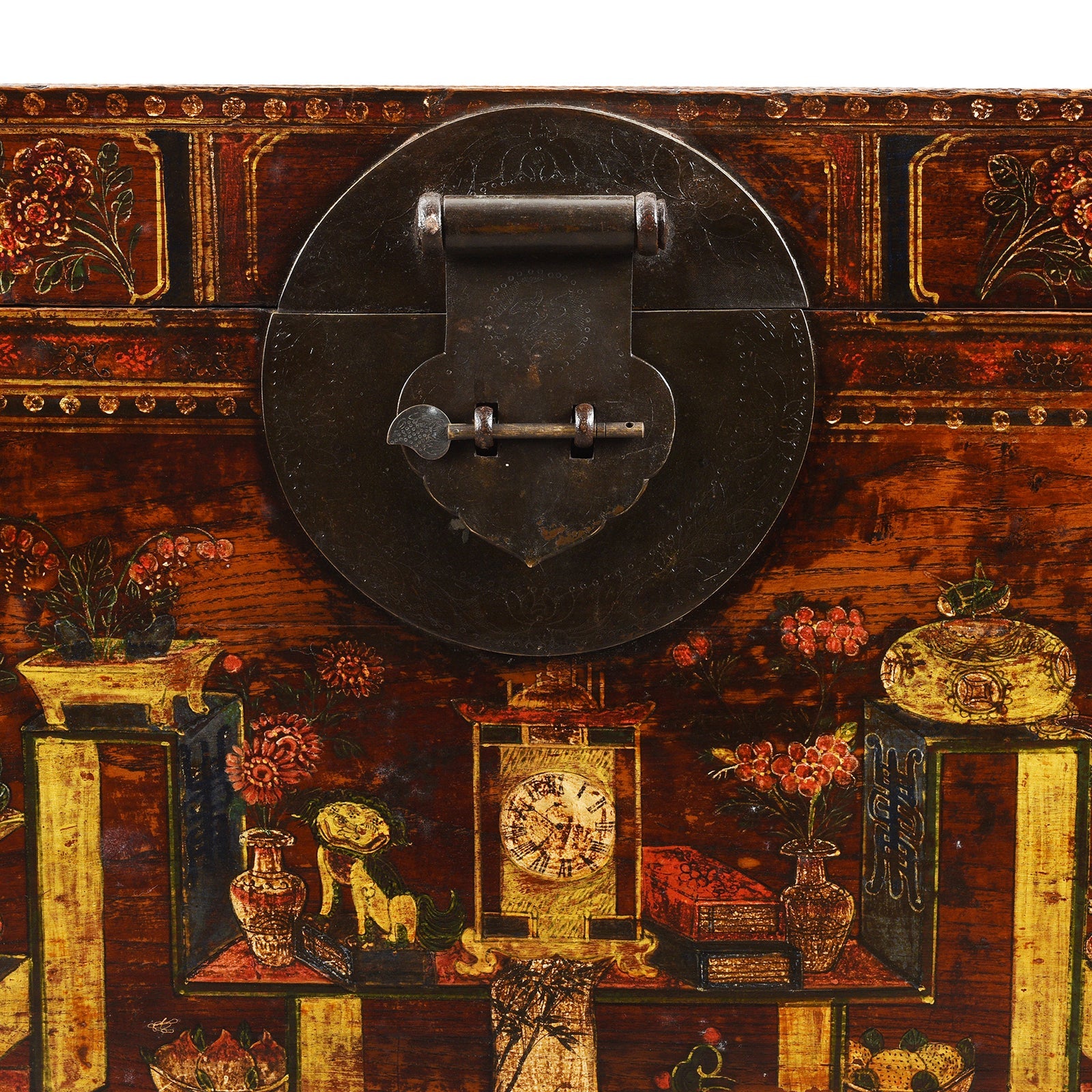 Red Painted Trunk From Shanxi - Ca 1900
