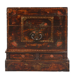 Red Painted Trunk From Shanxi - Ca 1900