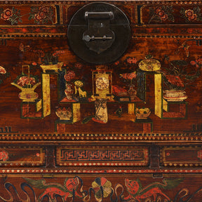 Red Painted Trunk From Shanxi - Ca 1900