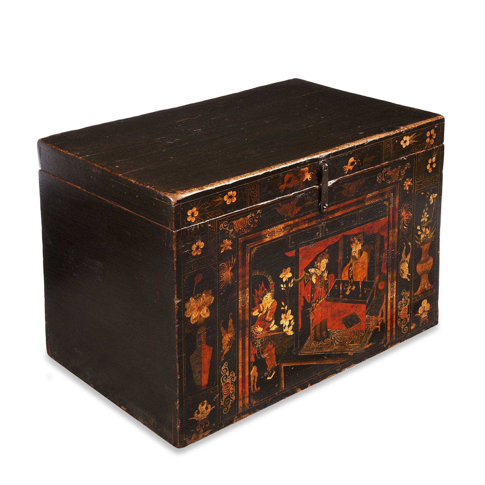 Painted Opera Chest From Shanxi - 19th Century