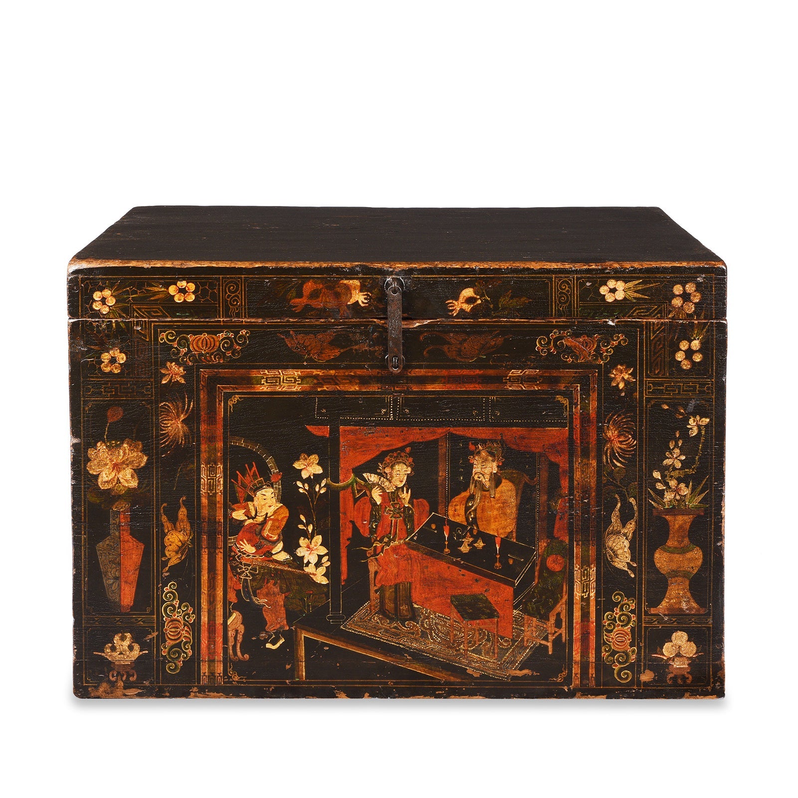 Painted Opera Chest From Shanxi - 19th Century