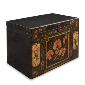 Painted Opera Chest From Shanxi - 19th Century