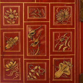 Red Lacquer Chinese Sideboard From Dongbei - Ca 1920