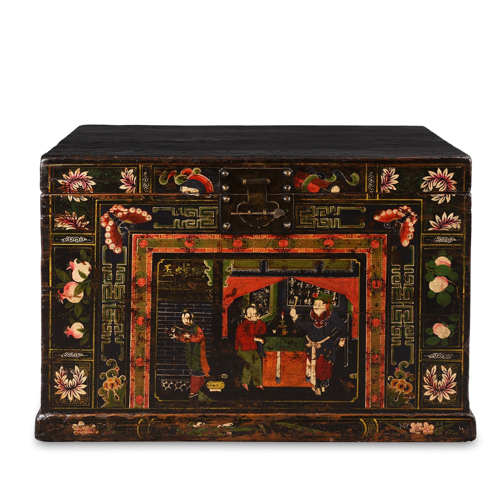 Painted Opera Chest From Shanxi Province - 19th Century