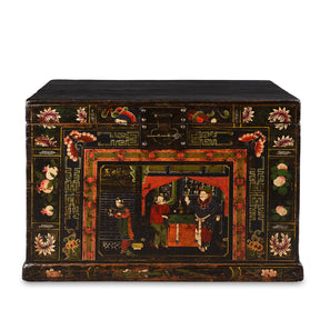Painted Opera Chest From Shanxi Province - 19th Century