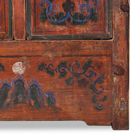 Painted Mongolian Side Cabinet - 19th Century