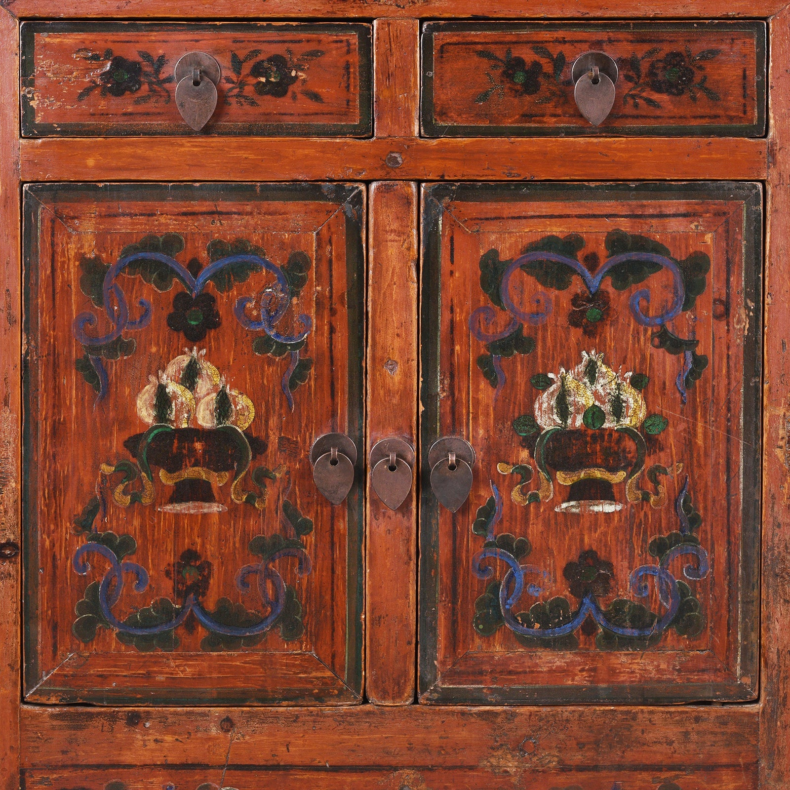 Painted Mongolian Side Cabinet - 19th Century