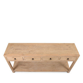 4 Drawer Console Table Made From Reclaimed Pine