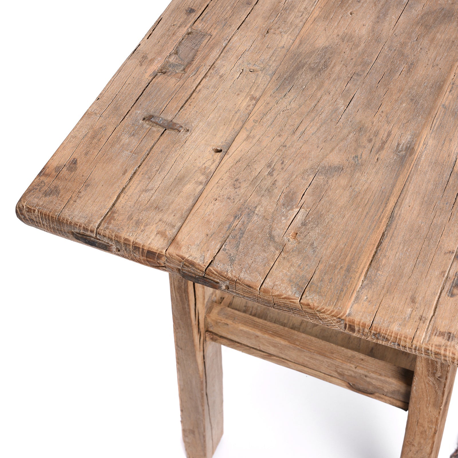 Farmhouse Bleached Elm Console Table With Shelf