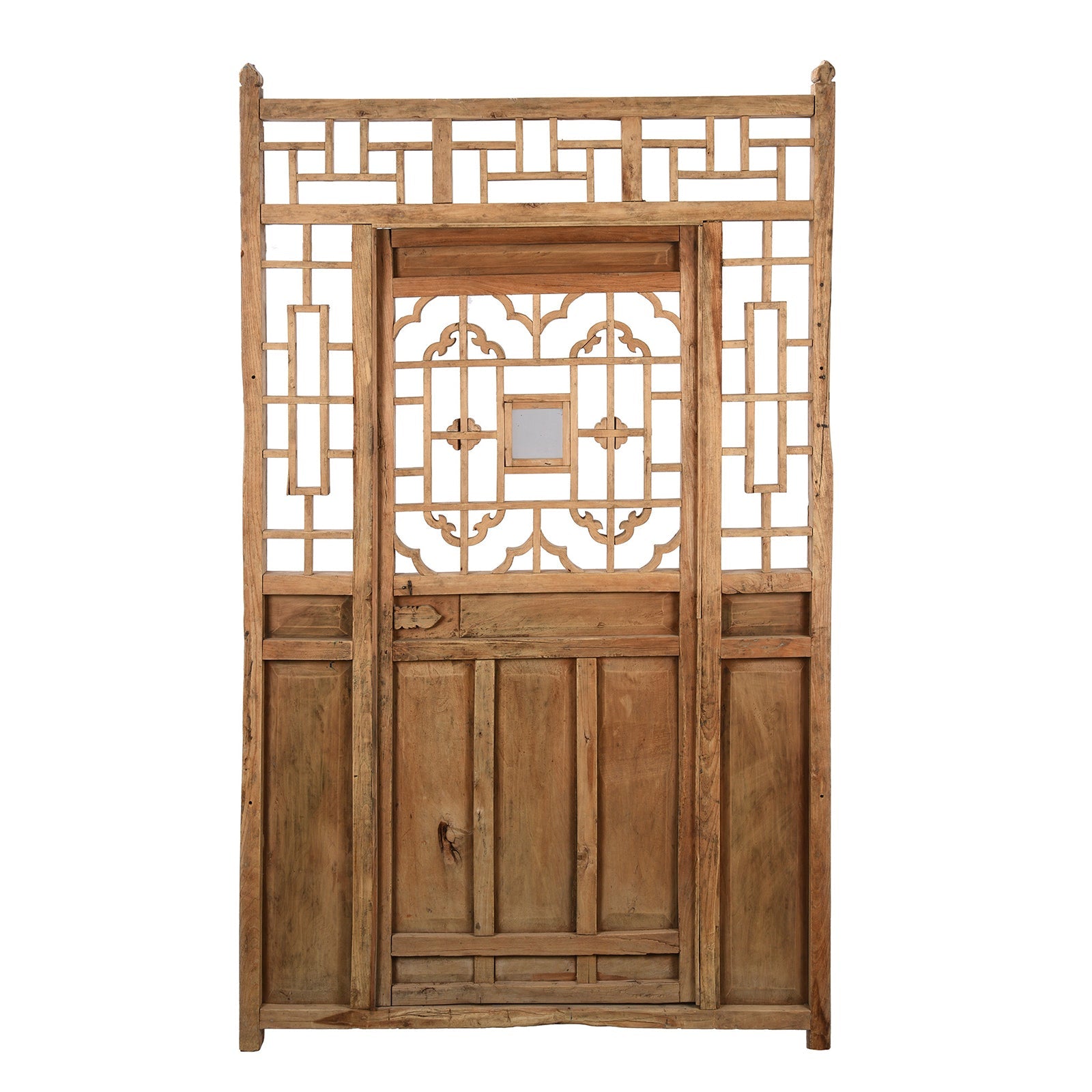 Bleached Chinese Lattice Door From Shanxi - 19th Century