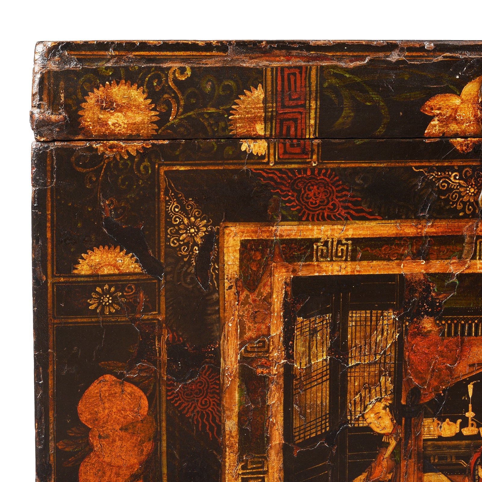 Painted Opera Chest From Shanxi - 19th Century