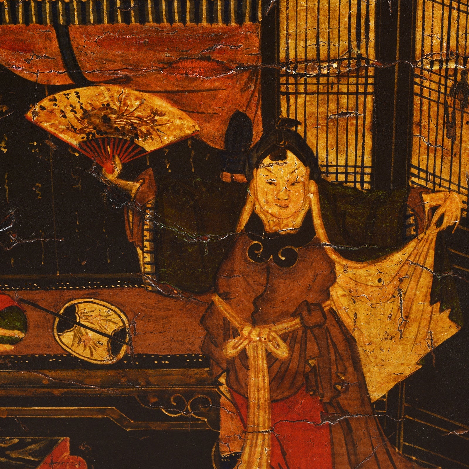 Painted Opera Chest From Shanxi - 19th Century
