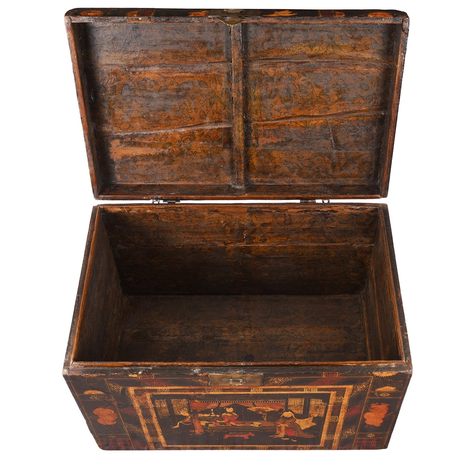 Painted Opera Chest From Shanxi - 19th Century