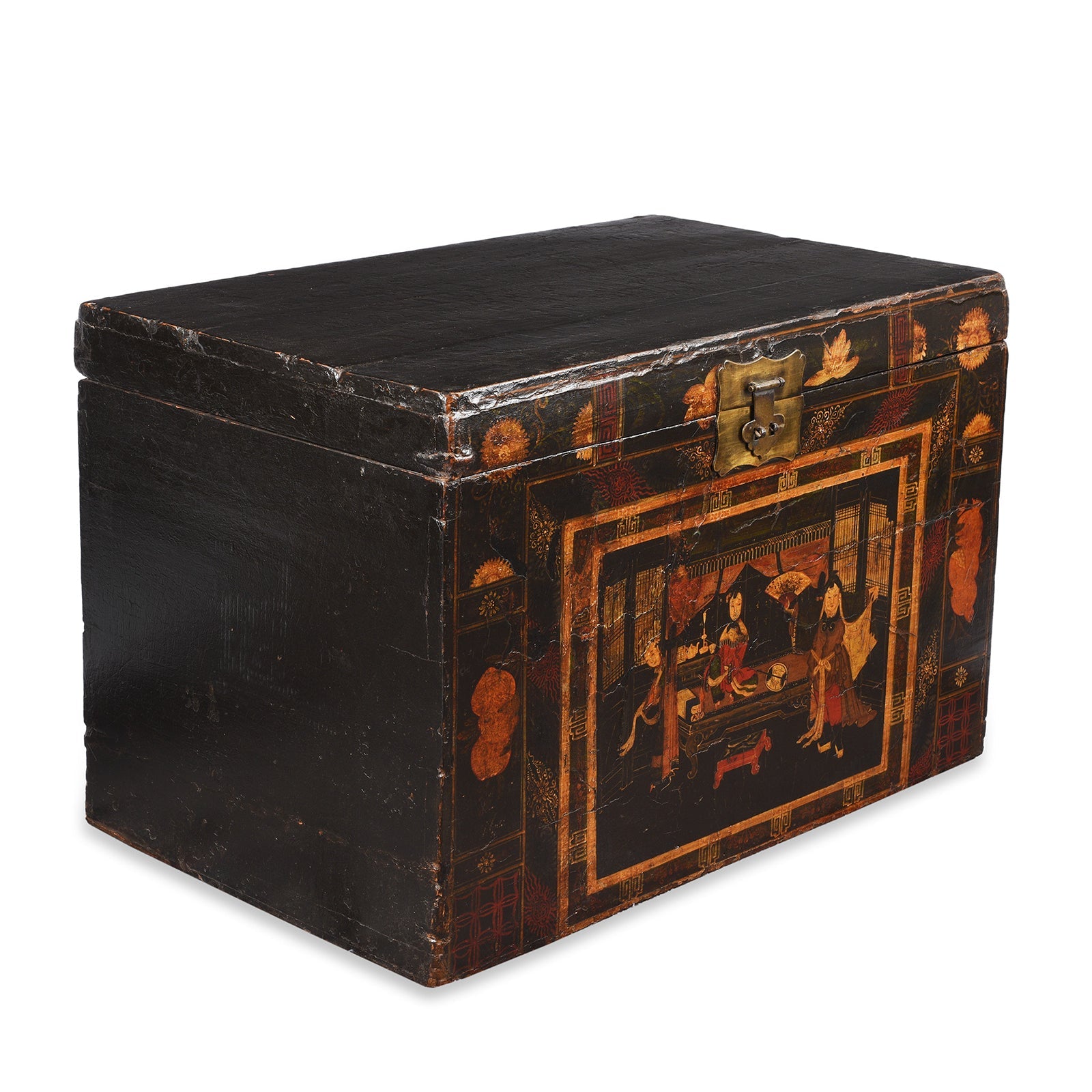 Painted Opera Chest From Shanxi - 19th Century