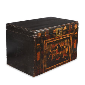 Painted Opera Chest From Shanxi - 19th Century
