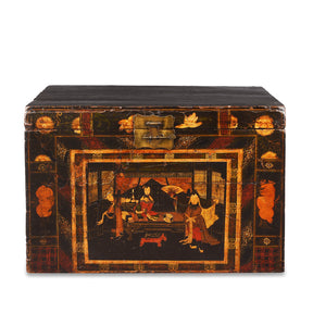 Painted Opera Chest From Shanxi - 19th Century