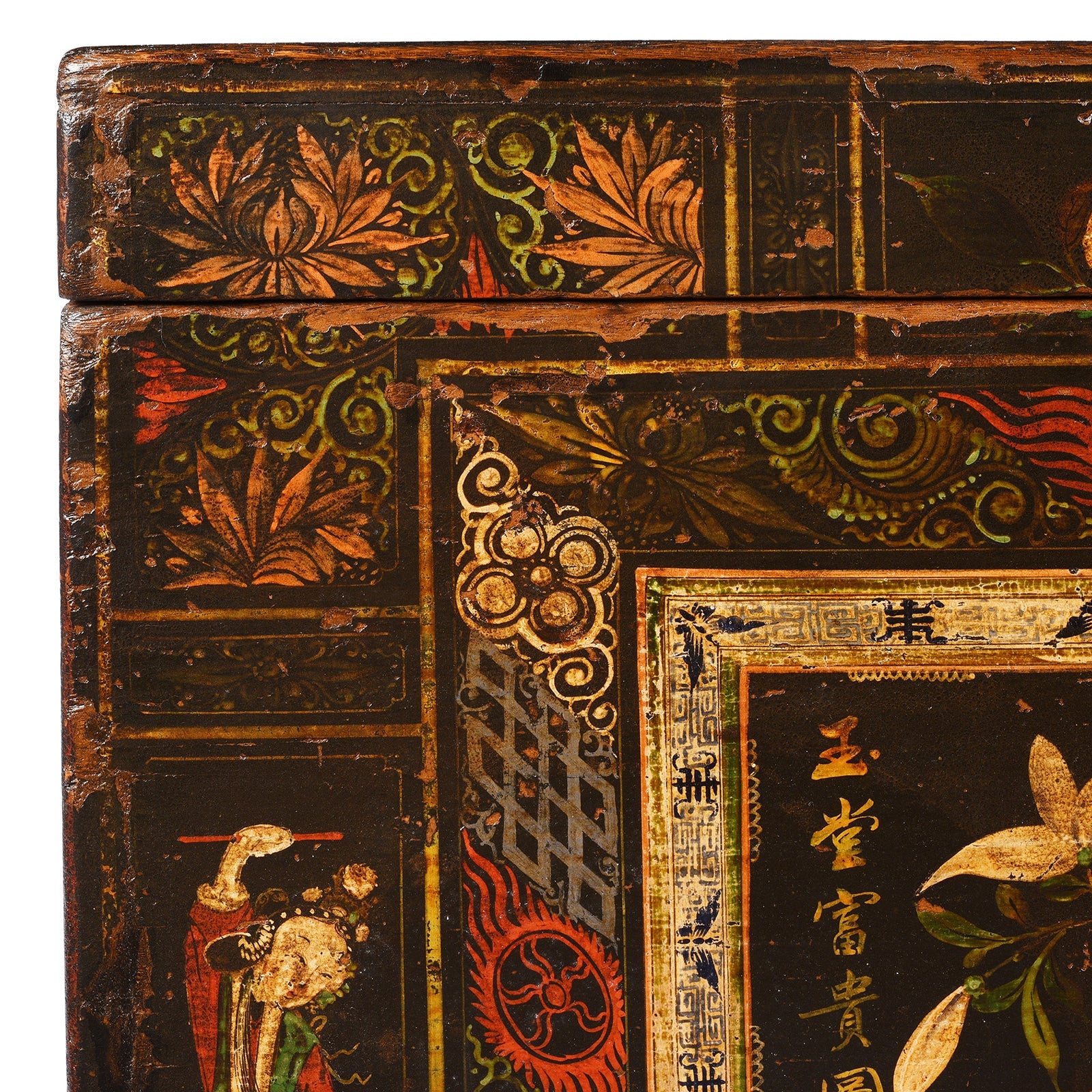 Painted Opera Chest From Shanxi - 19th Century