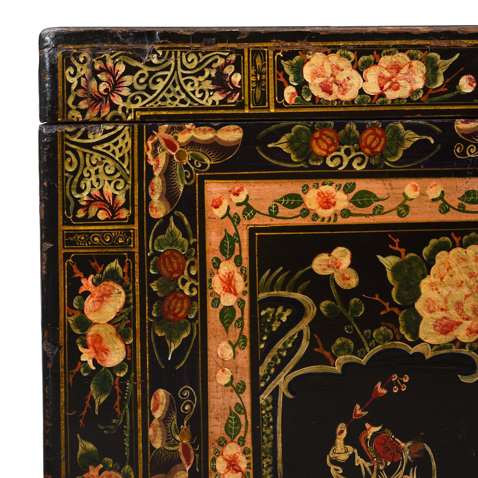 Painted Opera Chest From Shanxi - 19th Century