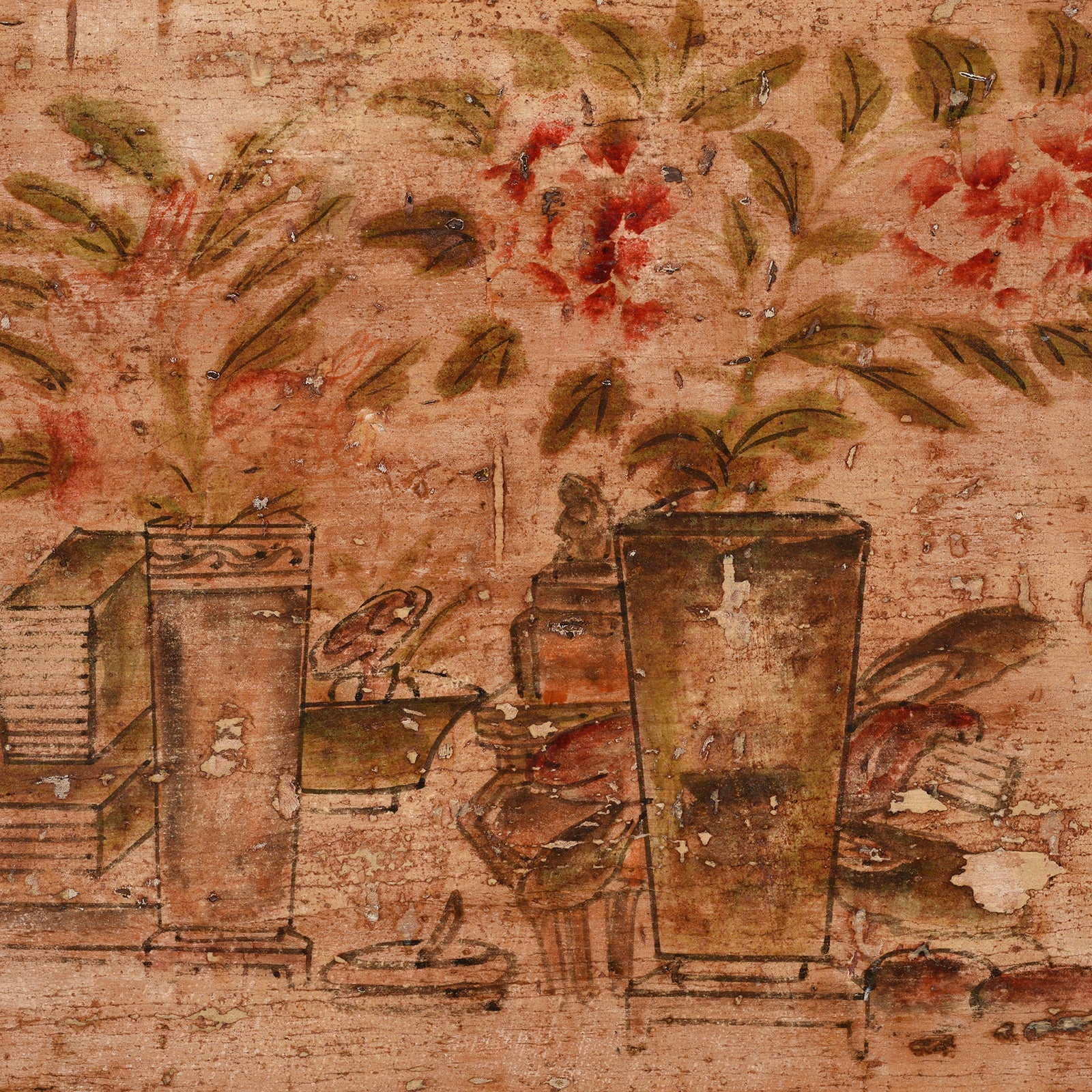 Painted Gansu Side Cabinet - Late 19th Century
