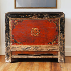 Painted Mongolian Grain Store Sideboard - 19th Century