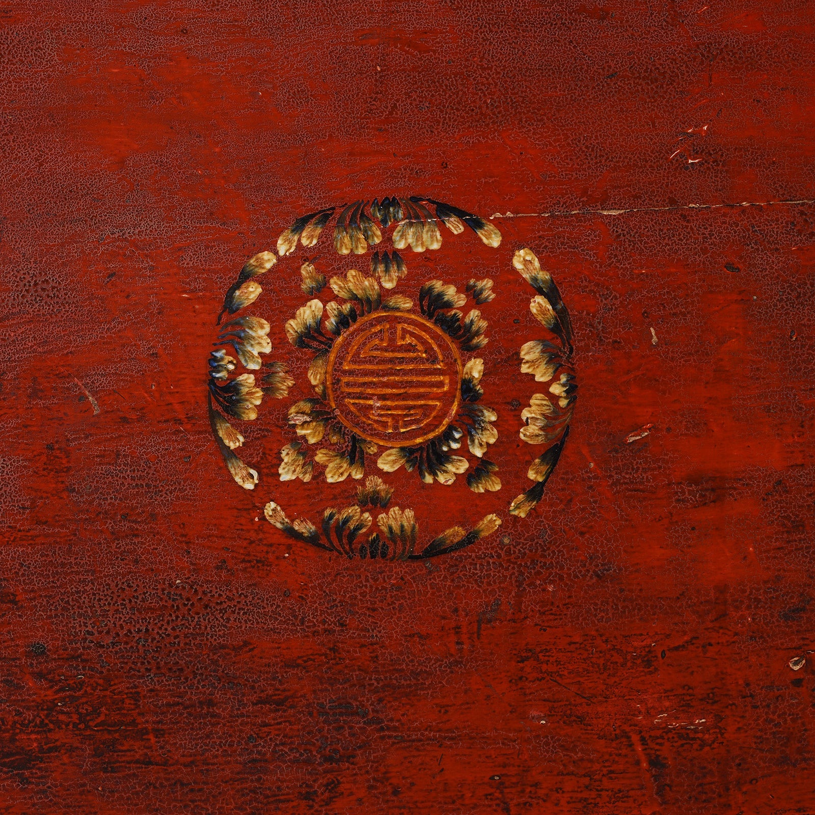 Painted Mongolian Grain Store Sideboard - 19th Century