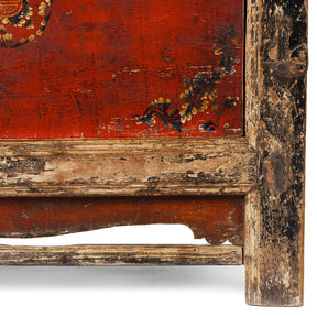 Painted Mongolian Grain Store Sideboard - 19th Century