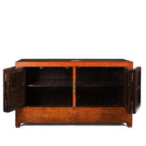 Red Lacquer Chinese Sideboard From Dongbei - Ca 1920