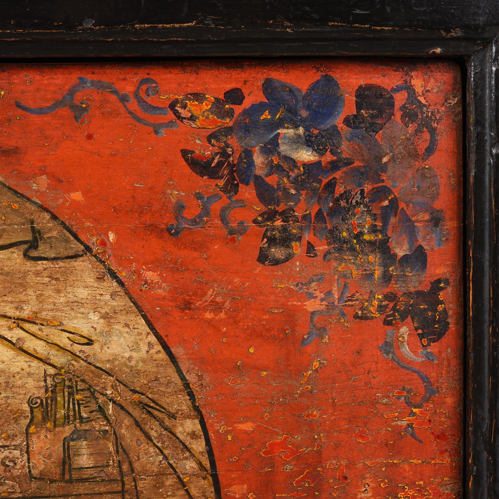 Painted Gansu Grain Store Sideboard - 19th Century