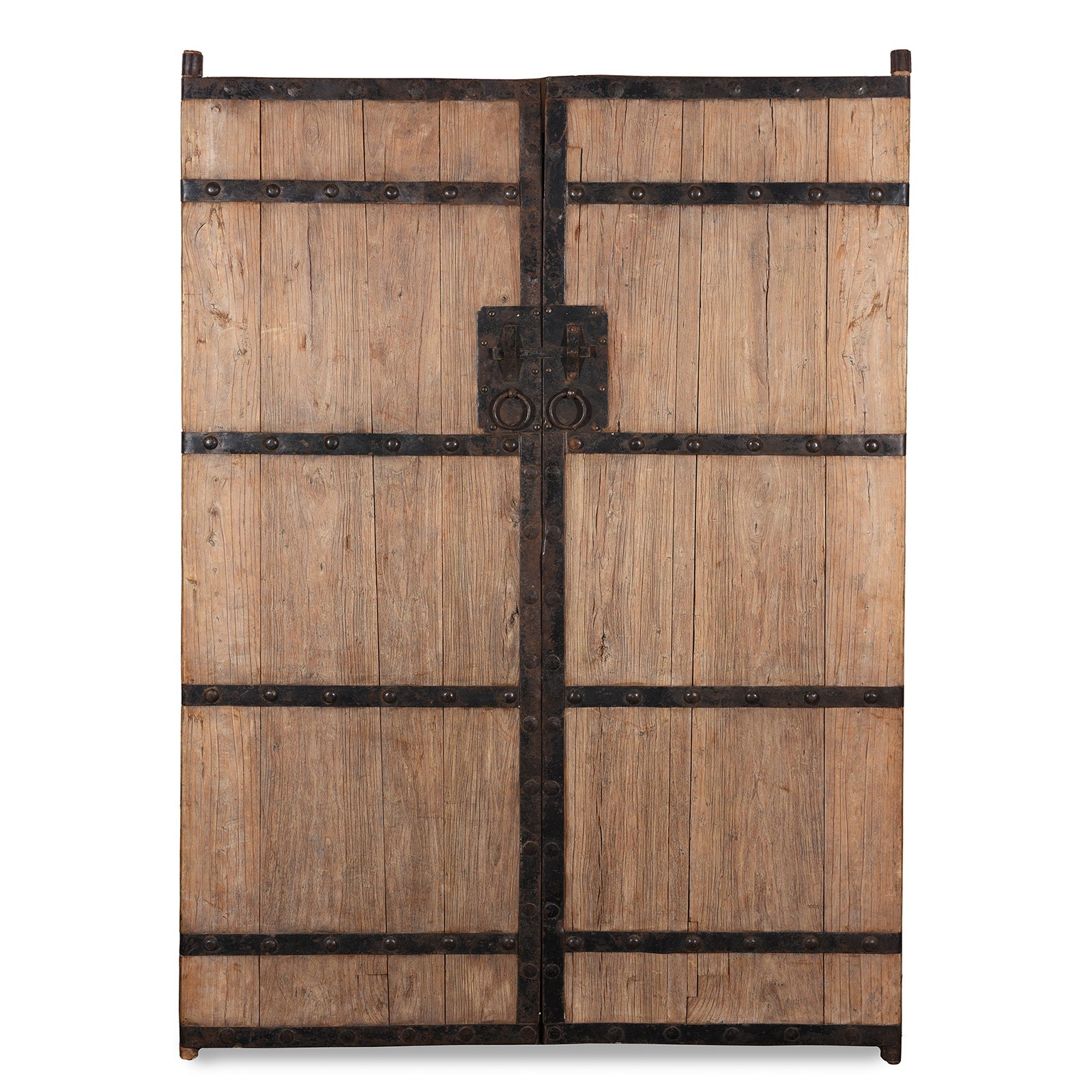 Bleached Elm Doors From Shanxi - 19th Century