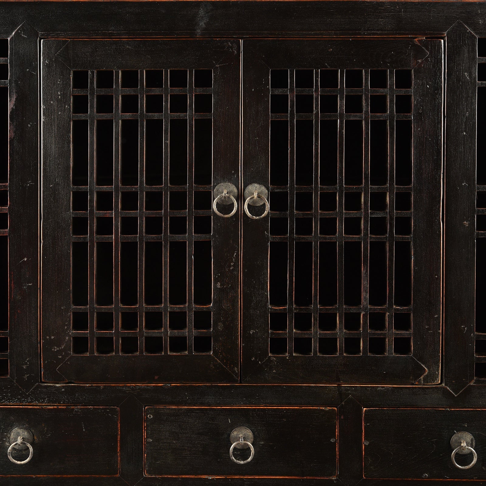 Black Lacquer Kitchen Cabinet From Tianjin - 19th Century