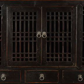 Black Lacquer Kitchen Cabinet From Tianjin - 19th Century