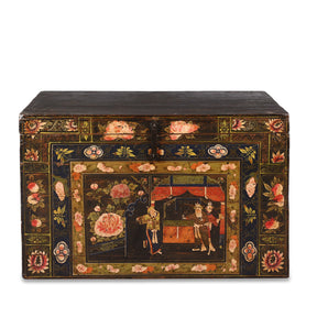Painted Opera Chest From Shanxi - 19th Century
